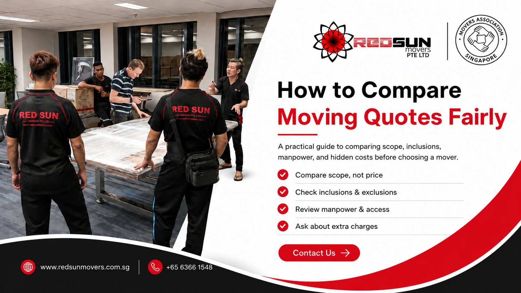 Office movers infographic with branding